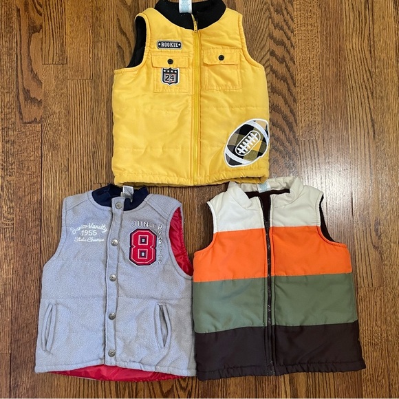 Wonderkids Other - Wonder Kids Little Rebels Boys Vests **Qty 3** Gray Yellow Orange Size 4T